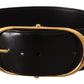 Dolce & Gabbana Elegant Oval Buckle Leather Belt