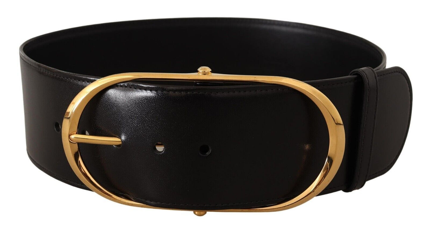 Dolce & Gabbana Elegant Oval Buckle Leather Belt