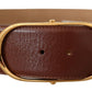 Dolce & Gabbana Elegant Brown Leather Belt with Gold Buckle