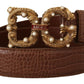 Dolce & Gabbana Elegant Crocodile-Embossed Leather Belt