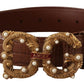 Dolce & Gabbana Elegant Crocodile-Embossed Leather Belt