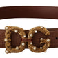 Dolce & Gabbana Elegant Crocodile-Embossed Leather Belt