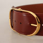 Dolce & Gabbana Elegant Leather Belt with Gold Buckle