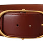 Dolce & Gabbana Elegant Leather Belt with Gold Buckle