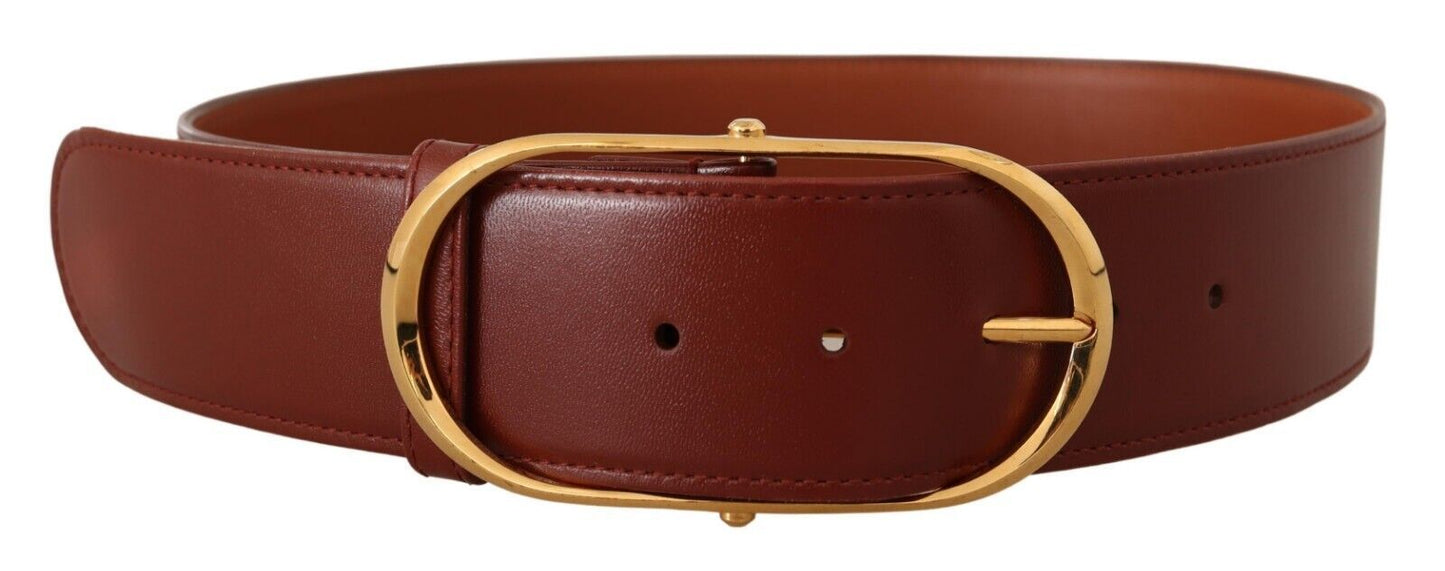 Dolce & Gabbana Elegant Leather Belt with Gold Buckle