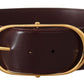 Dolce & Gabbana Elegant Purple Leather Belt with Gold Buckle