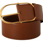 Dolce & Gabbana Elegant Gold Buckle Leather Belt