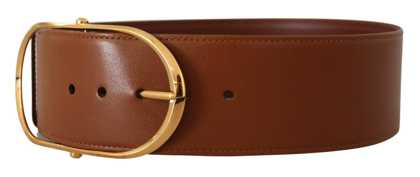 Dolce & Gabbana Elegant Gold Buckle Leather Belt