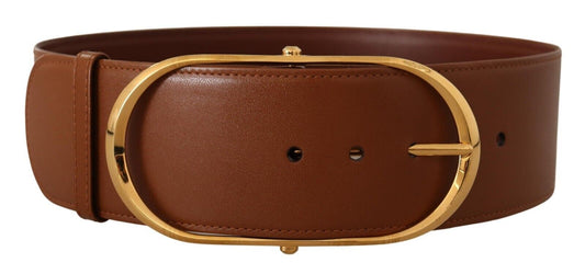 Dolce & Gabbana Elegant Gold Buckle Leather Belt