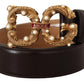 Dolce & Gabbana Elegant Dark Brown Leather Amore Belt