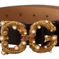 Dolce & Gabbana Elegant Dark Brown Leather Amore Belt