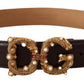 Dolce & Gabbana Elegant Dark Brown Leather Amore Belt