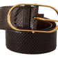 Dolce & Gabbana Elegant Python Leather Belt with Gold Buckle