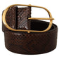 Dolce & Gabbana Elegant Python Leather Belt with Gold Buckle