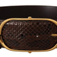 Dolce & Gabbana Elegant Python Leather Belt with Gold Buckle