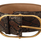 Dolce & Gabbana Elegant Brown Leather Belt with Gold Buckle