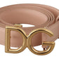 Dolce & Gabbana Elegant Pink Leather Belt with Gold Buckle