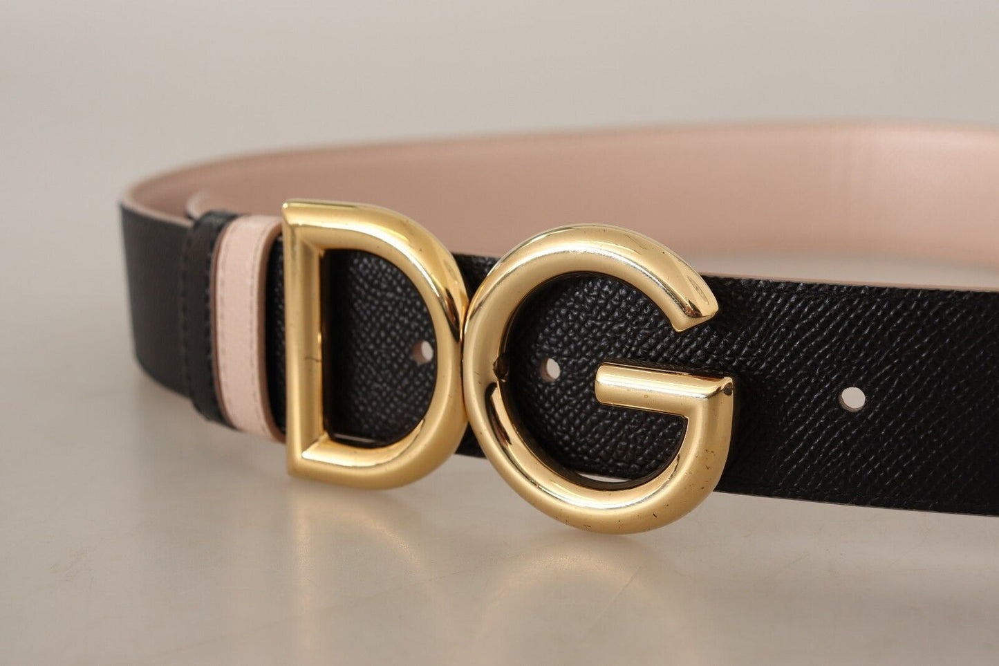 Dolce & Gabbana Elegant Dual-Tone Leather Belt with Gold Buckle