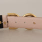 Dolce & Gabbana Elegant Dual-Tone Leather Belt with Gold Buckle