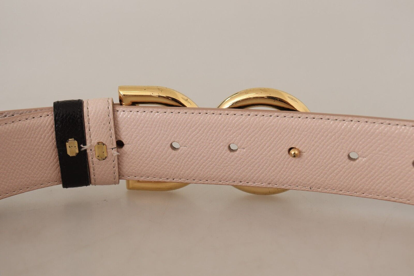 Dolce & Gabbana Elegant Dual-Tone Leather Belt with Gold Buckle