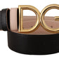 Dolce & Gabbana Elegant Dual-Tone Leather Belt with Gold Buckle