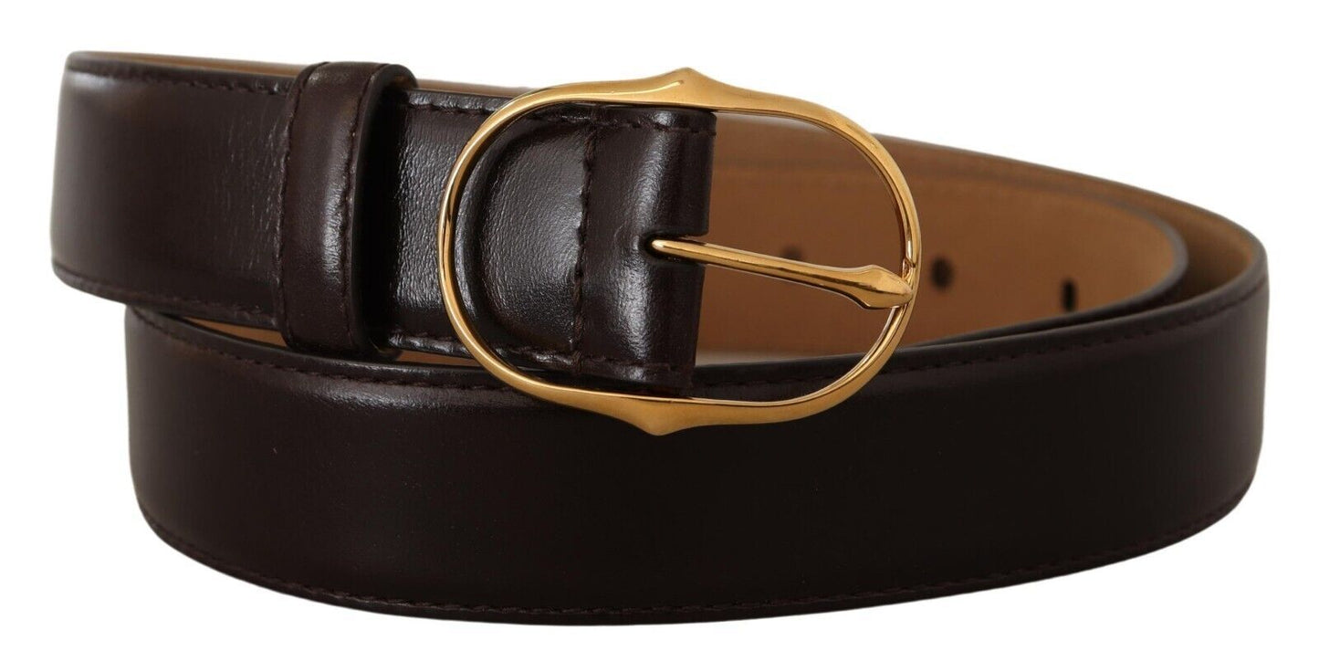 Dolce & Gabbana Elegant Gold Buckle Leather Belt