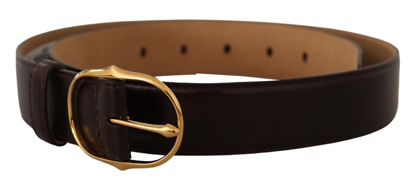 Dolce & Gabbana Elegant Gold Buckle Leather Belt