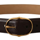 Dolce & Gabbana Elegant Gold Buckle Leather Belt