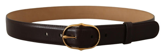 Dolce & Gabbana Elegant Gold Buckle Leather Belt