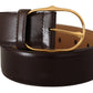 Dolce & Gabbana Elegant Gold Buckle Leather Belt