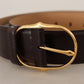 Dolce & Gabbana Elegant Gold Buckle Leather Belt