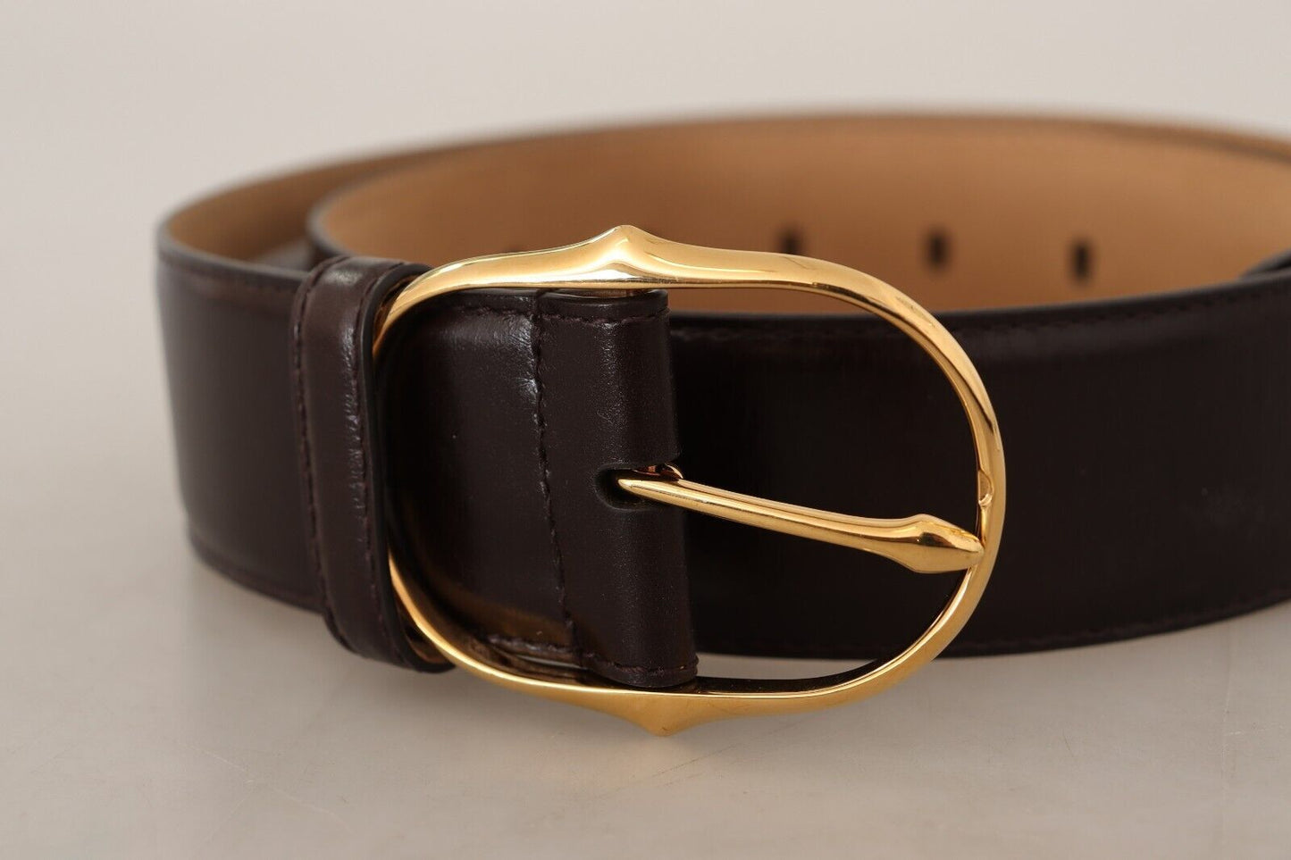 Dolce & Gabbana Elegant Gold Buckle Leather Belt