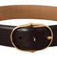 Dolce & Gabbana Elegant Gold Buckle Leather Belt