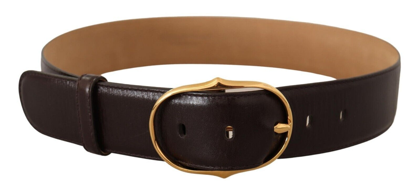 Dolce & Gabbana Elegant Gold Buckle Leather Belt