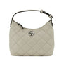 Tory Burch Willa Mini New Cream Quilted Leather Hobo Shoulder Handbag