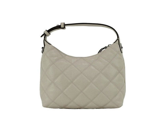 Tory Burch Willa Mini New Cream Quilted Leather Hobo Shoulder Handbag