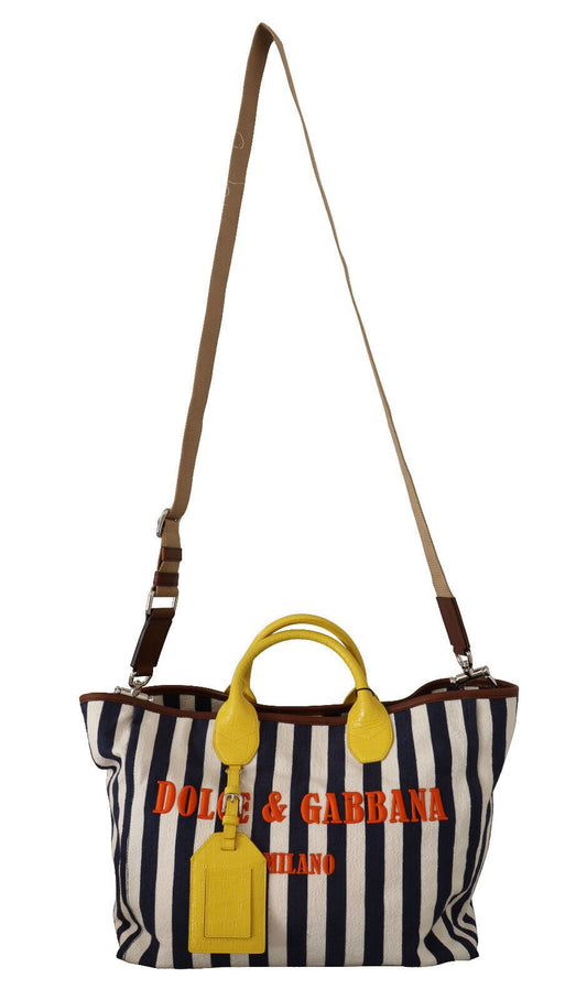 Dolce & Gabbana Multicolor Cotton Leather Chic Shoulder Bag