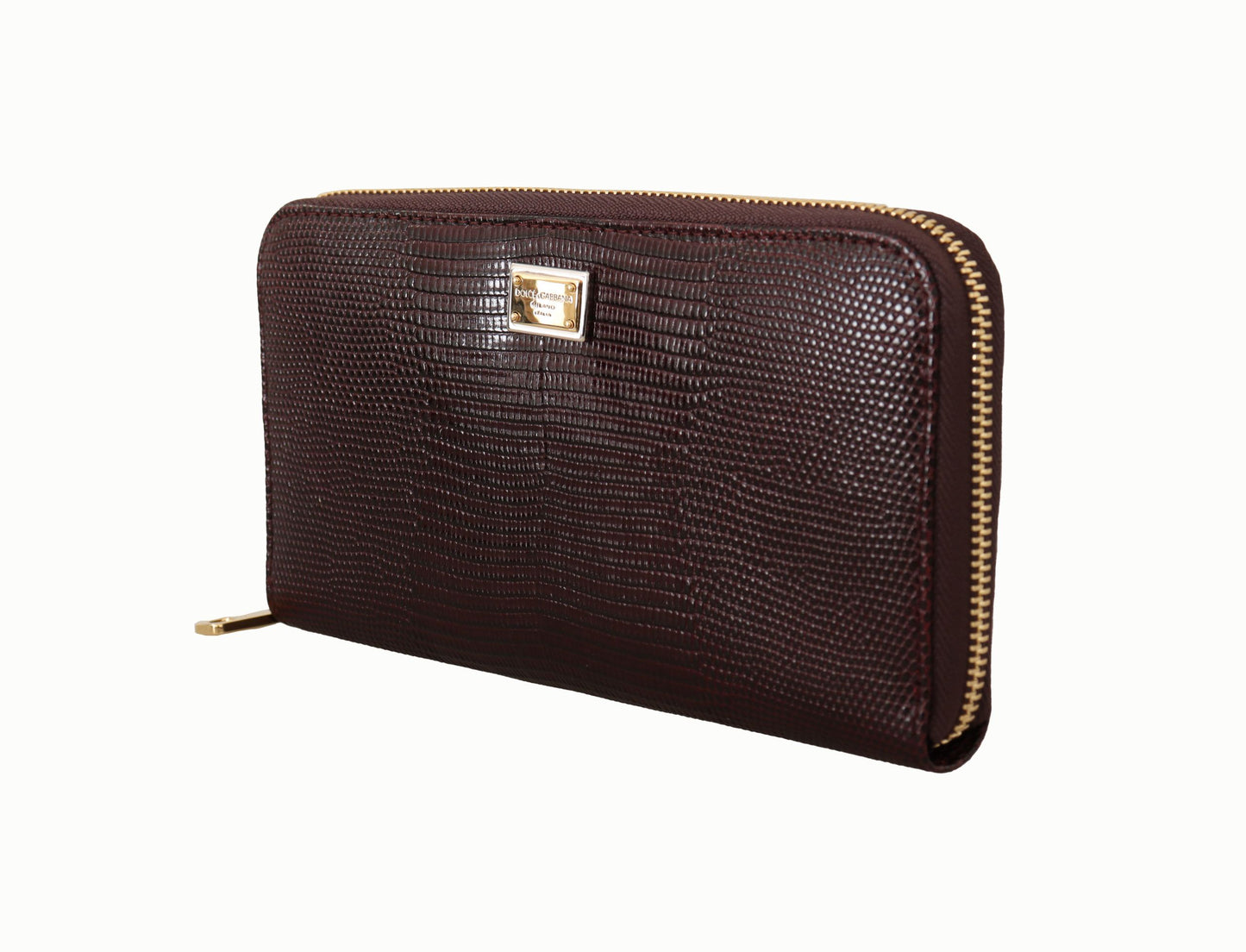 Dolce & Gabbana Elegant Bordeaux Leather Continental Wallet