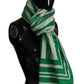 Dolce & Gabbana Elegant Striped Cotton Scarf with Logo Print