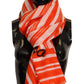 Dolce & Gabbana Elegant Striped Cotton Scarf with Logo Print