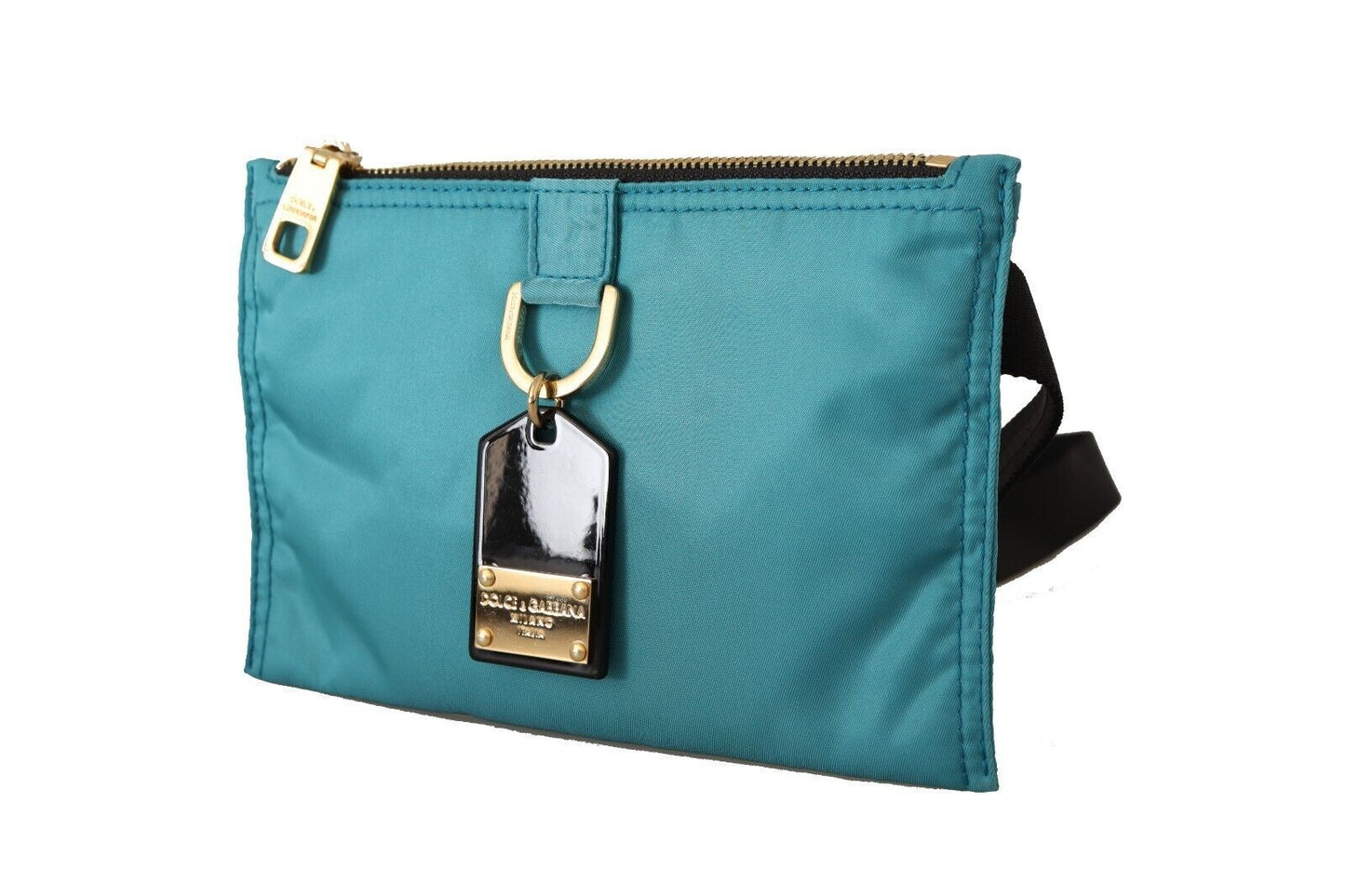 Dolce & Gabbana Chic Blue-Green Nylon Sling Wallet