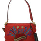 Dolce & Gabbana Elegant Red Leather Shoulder Purse Clutch