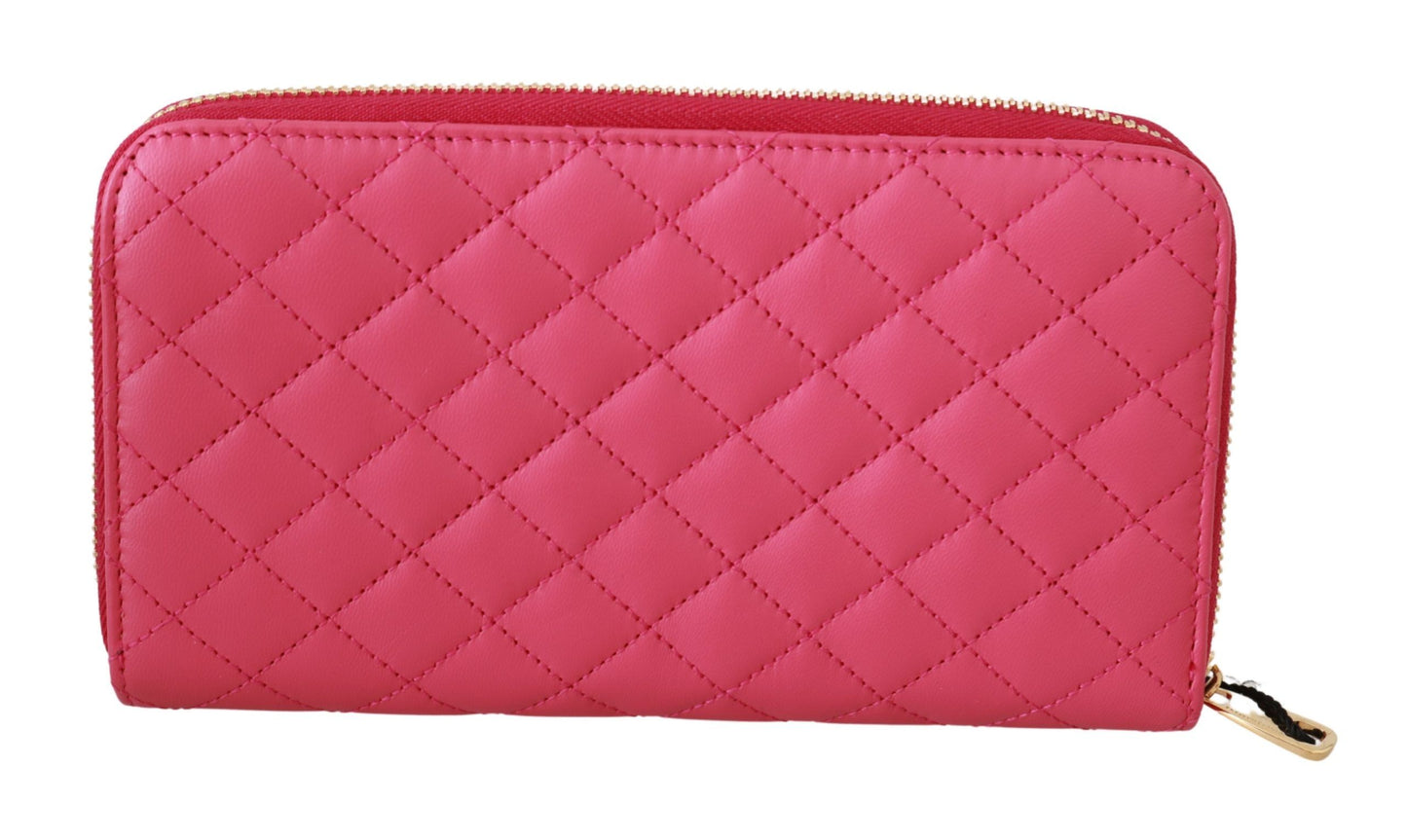 Dolce & Gabbana Elegant Pink Continental Zip Wallet