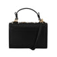 Dolce & Gabbana Elegant Black Leather & Exotic Ayers Satchel