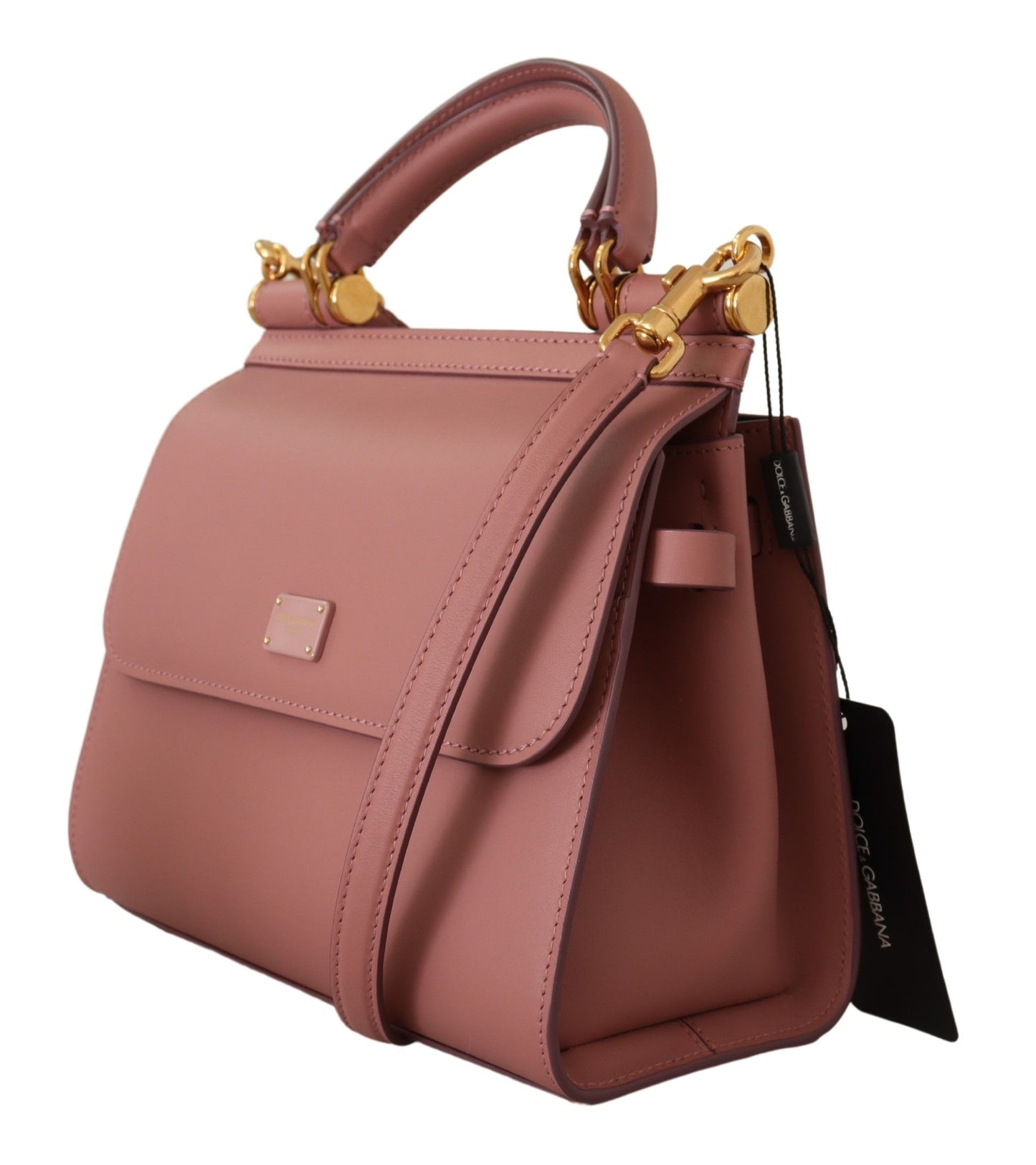 Dolce & Gabbana Chic Pink Sicily Medium Leather Satchel