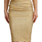 Dolce & Gabbana Elegant Gold Sheath Cocktail Dress