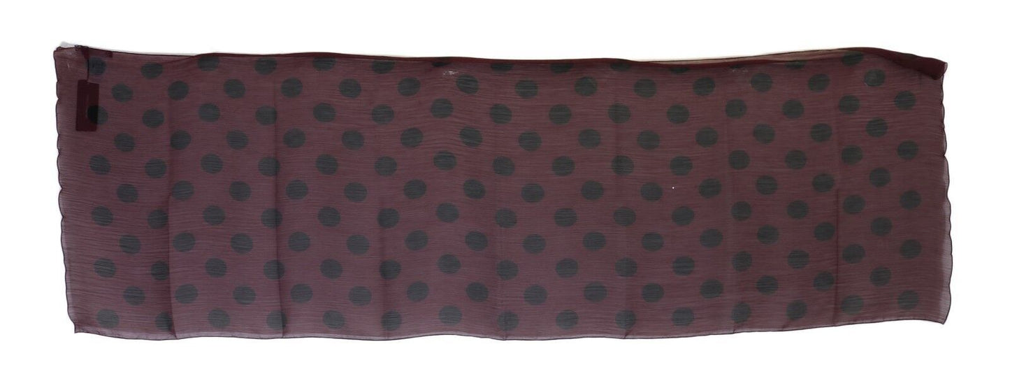 Dolce & Gabbana Elegant Bordeaux Polka Dot Scarf Wrap