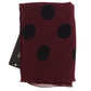 Dolce & Gabbana Elegant Bordeaux Polka Dot Scarf Wrap