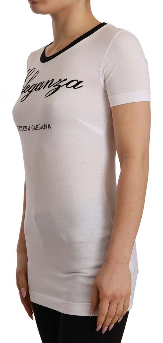 Dolce & Gabbana Chic White Round Neck Cotton Tee