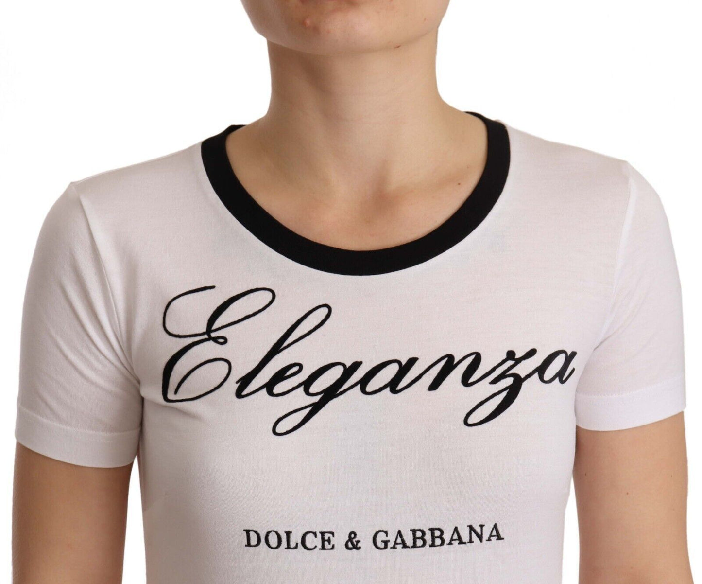 Dolce & Gabbana Chic White Round Neck Cotton Tee